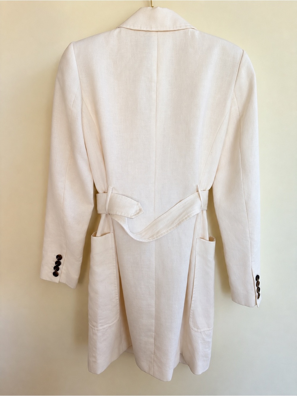 REISS Beatrice Linen-Blend Belted Tuxedo Mini Dress US 4 NWOT - Picture 7 of 8